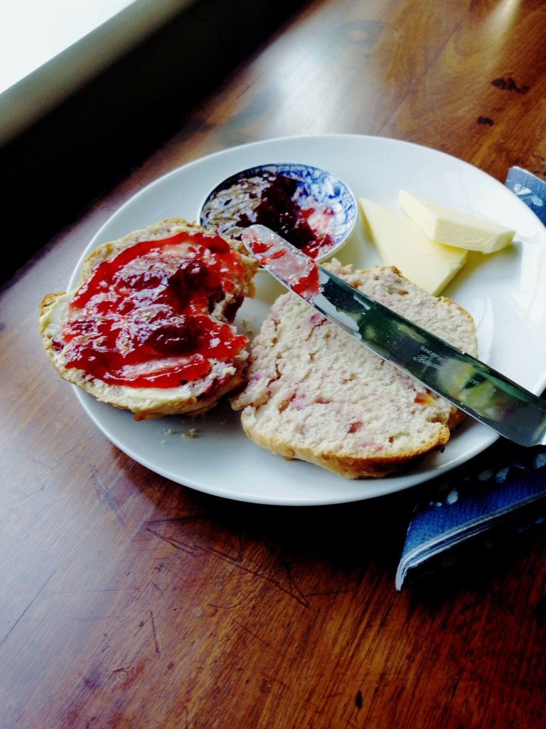 strawberry and raspberry scones