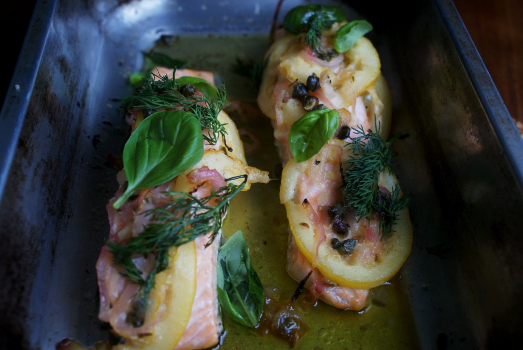 roasted buttered salmon