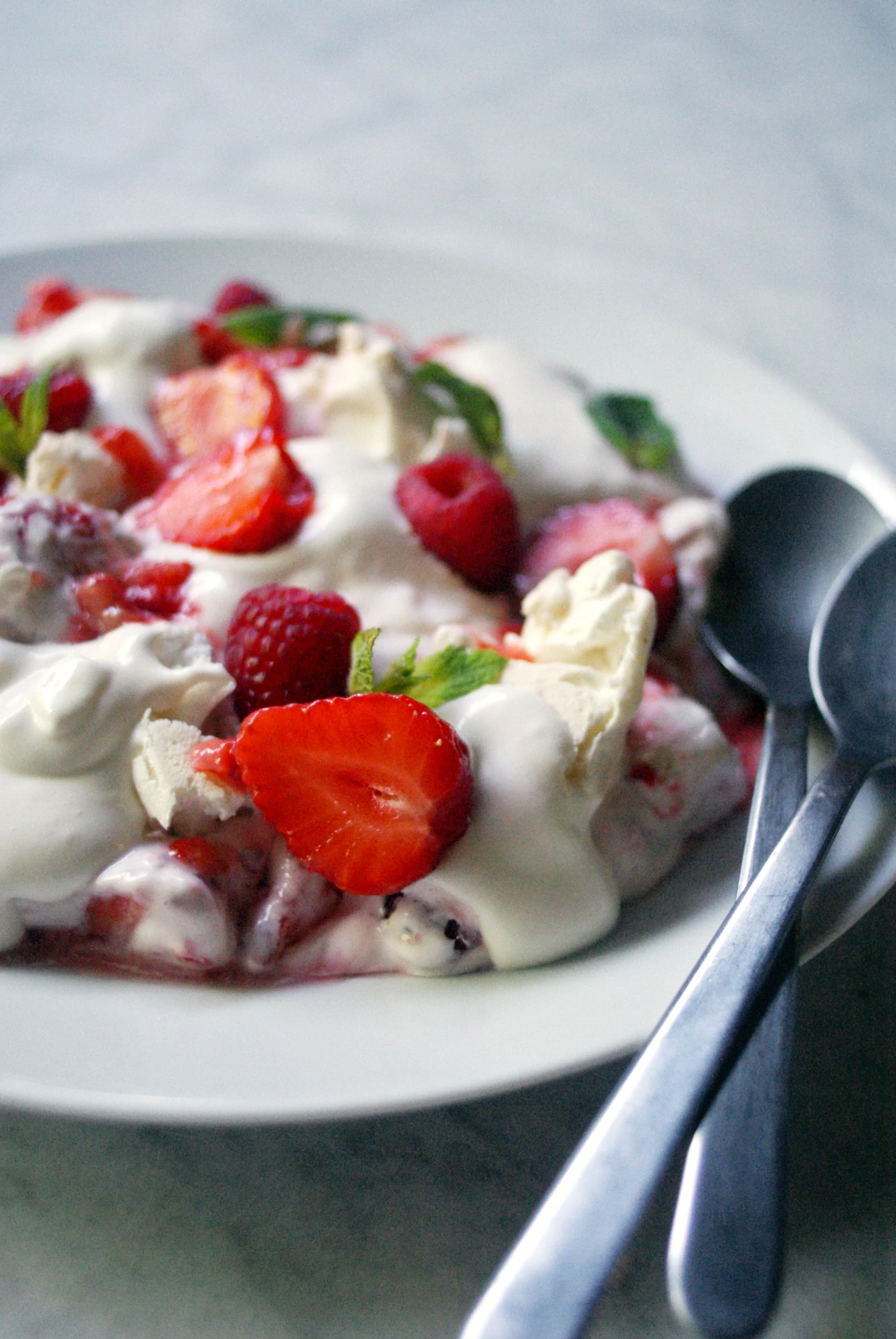 The Perfect Eton Mess with Strawberries and Raspberries